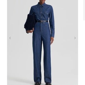 Scanlan Theodore Blue Button Down Denim Shirt - NWT - US 2